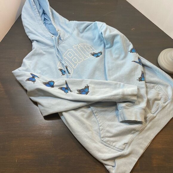 Independent Trading Co. Tops - Independent Trading Co. “DRIP” Butterfly Hoodie – Light Blue